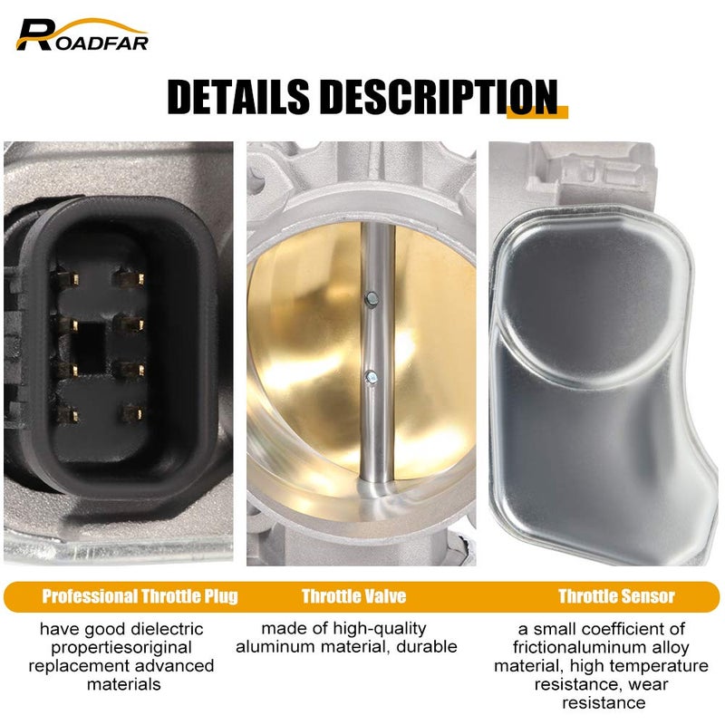 ROADFAR Electric Throttle Body S20064 12568580 for 04-07 for Buick, 03-07 for Chevrolet, for GMC, 06-07 for Hummer, 03-07 for Isuzu, for Oldsmobile, 06-07 for Pontiac, 05-07 for Saab 9-7x - Image 2